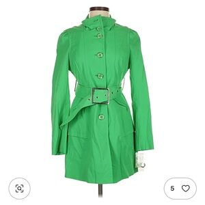 New York & Company Green Trench Coat XS